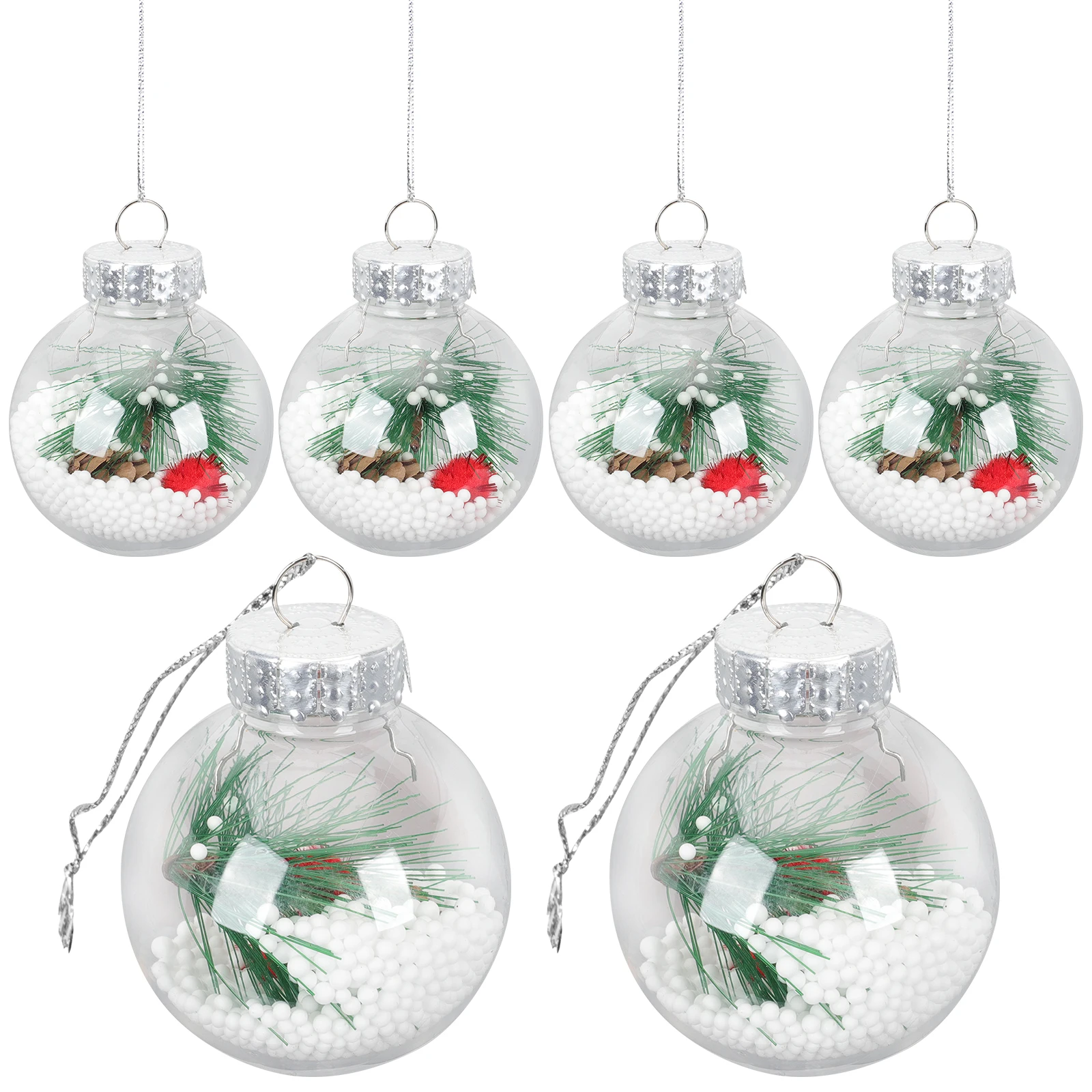 

Christmas Hollow Balls Xmas naments Clear Crafts Fillable Tree Decor Reusable Plastic Hanging Pendants Home Garden Party