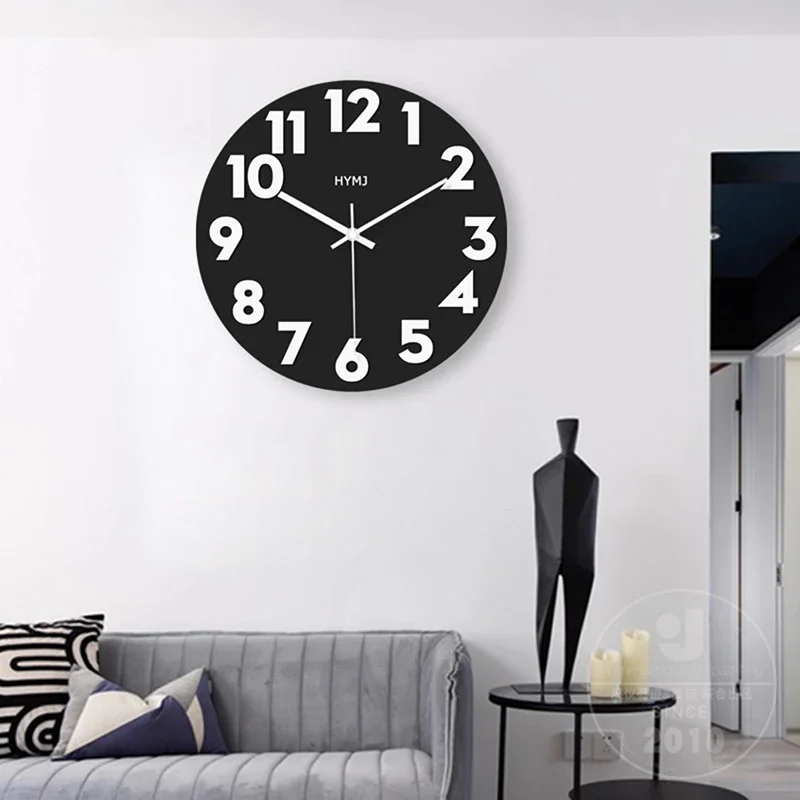 Nordic Minimalist Wall Clocks Korean Big Size Cute Aesthetic Wooden Wall Watch Design Modern Interior Horloge Murale Home Decor