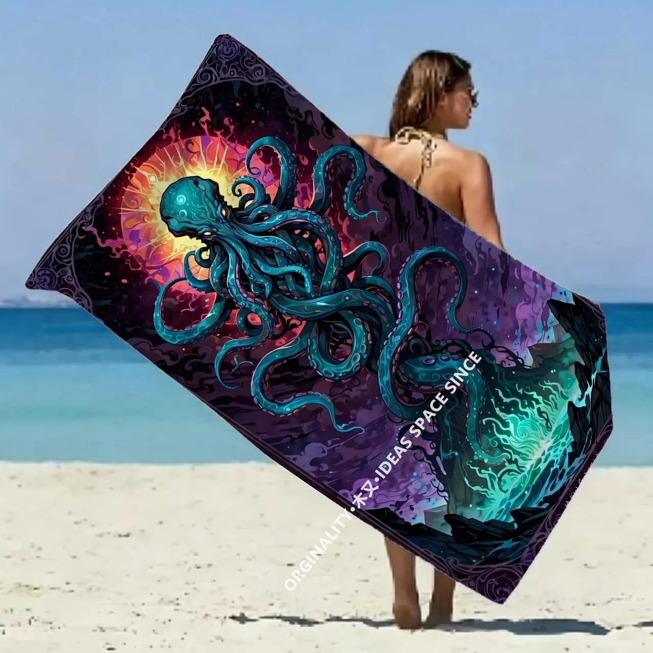 Cosmic Cthulhu Beach Towel Patterned Sunscreen And Windproof Suitable For Swimming Pool Camping Travel