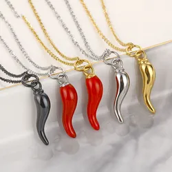 N050 Stylish Anti-Tarnish Stainless Steel Chili Pepper Pendant Necklace - Durable Hypoallergenic Jewelry for Women/Men Wholesale