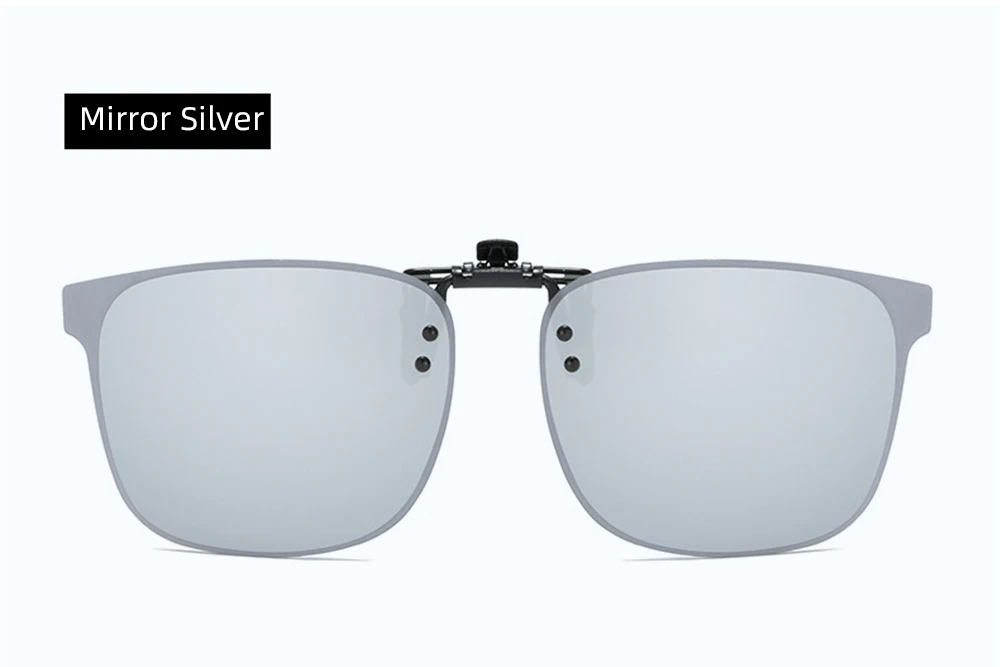 VIVIBEE Polarisierte, aufklappbare, randlose Sonnenbrille zum Aufstecken, blendfreie, quadratische Brille für Nachtfahrten, UV-Brille – Detail 13