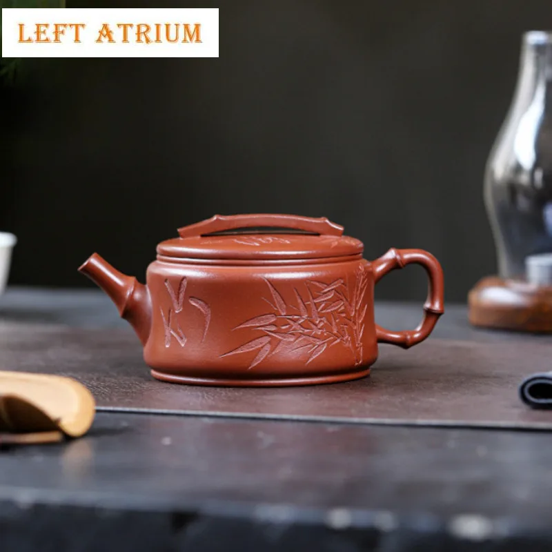 

320ml Boutique Yixing Purple Clay Teapots Handmade Large Caliber Pot Raw Ore Red Leather Dragon Mud Kettle Chinese Zisha Tea Set