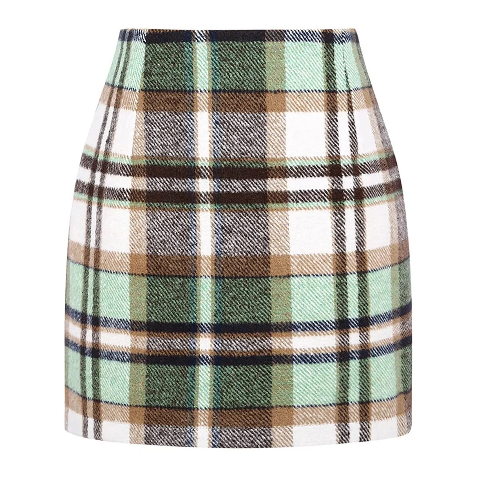 Plaid Half Length Skirt Women’s A-Line Solid Colour High Waist Min Dress Tight Skirt Single-breasted Corduroy Slim Skirt