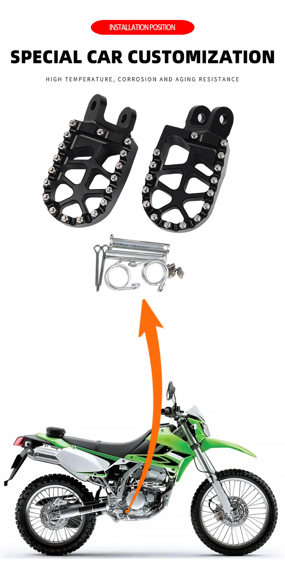 Dirt Bike Fußrasten Fußstützen Pedalteile für HONDA CRM250 CRM 250 XR250R XR400R XR 250R 400R XR 250 R 400 R Zubehör – Detail 15