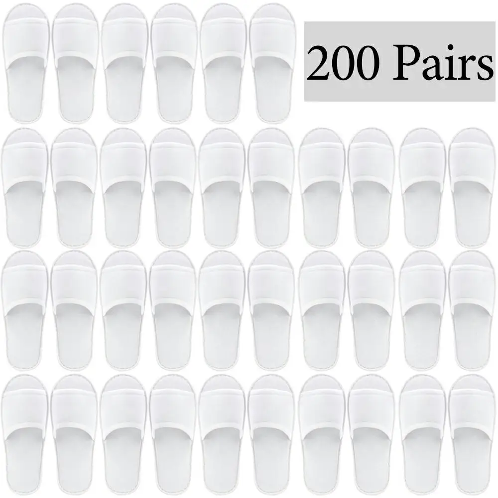 20-200Pairs Open Teen Wegwerp Slippers voor Gasten Witte Huis Gast Slippers Antislip Hotel Slippers Unisex spa Slippers