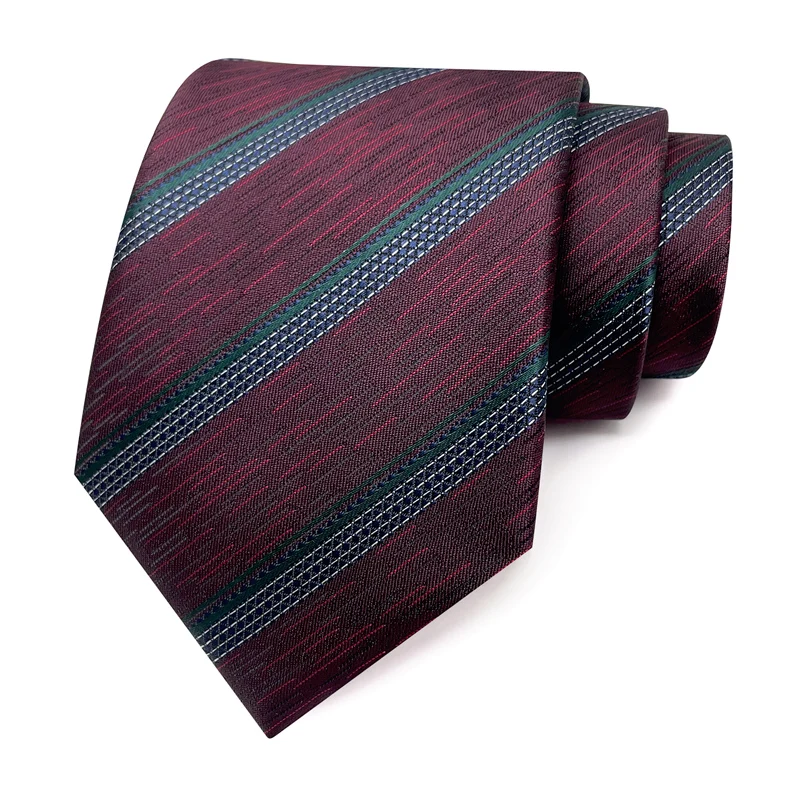 VEEKTIE Brand Novelty Neckties For Men Pre-tied Wedding Party Work Office Groomsmen Paisley Striped Printing 8cm Purple Cravates