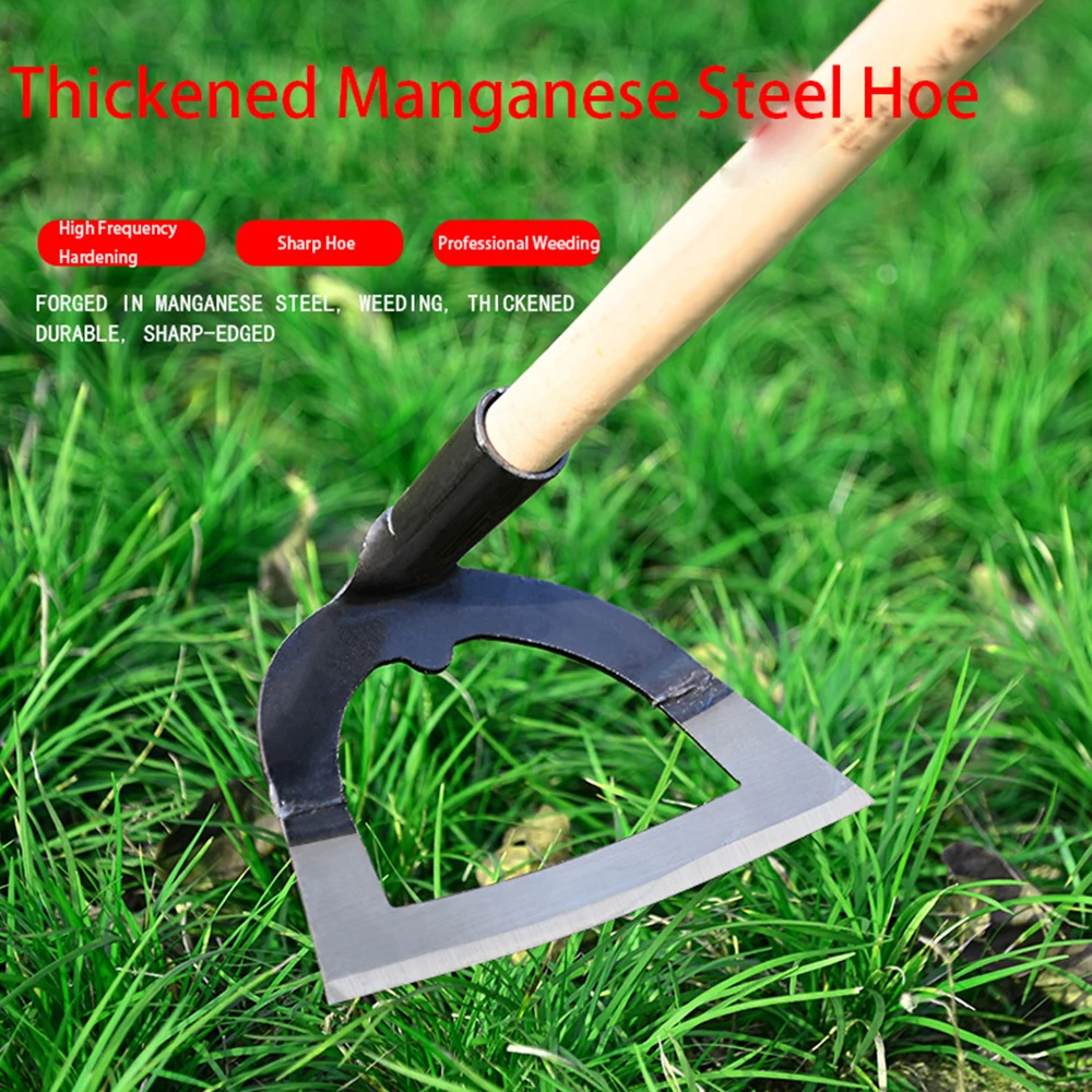 Handheld Steel Hollow Hoe Thickened Manganese Steel Agricultural Weeding Hoe Planting Vegetable Hoe Garden Tools for Gardening