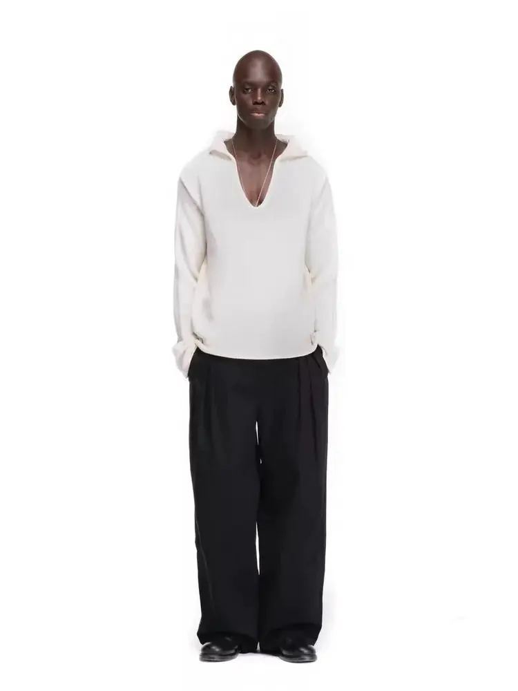 No faith three-dimensional pleated slub texture loose baggy texture three-dimensional casual pants