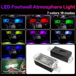 Touch Discoloration LED Light For Audi A1 8X A3 8V A4 B7 B8 B9 A5 A6 C6 A7 A8 TT Q3 8U Q5 8R Q7 Q8 Car Footwell Atmosphere Lamp