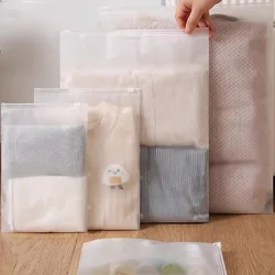 10Pcs Transparent Plastic Clothes Zipper Package Waterproof Travel Storage Bag Currency Clear Portable Underwear Packaging Bag