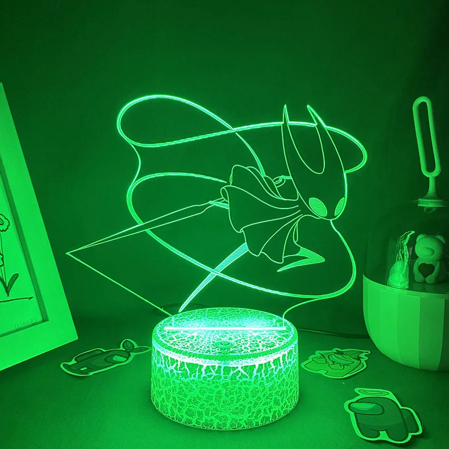 Hollow Knight Game 3D Led Neon Night Lights Birthday Toys Cool Gift For Friend Kid Bedroom Table Colorful Decor Hornet Lava Lamp