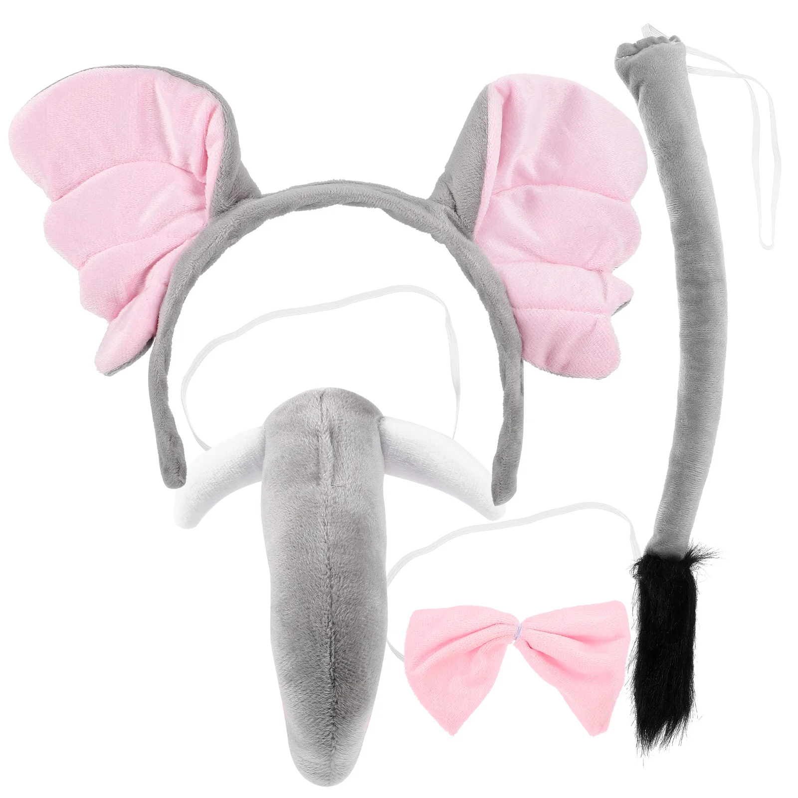 

1Set Elephant Cosplay Props Including Headband Ear Hairband Tail Skirt Bow Tie for Halloween Christmas Stage Party Girl Gift