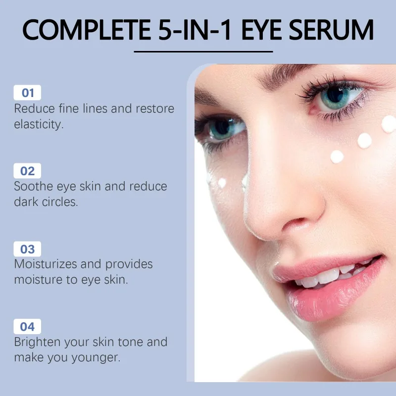 Eye Cream Dark Circle Whitening Eye Bags Wrinkle Firm Lightening Anti Dark Circles Removal 5 in 1 Eyes Serum Skin Care Beauty