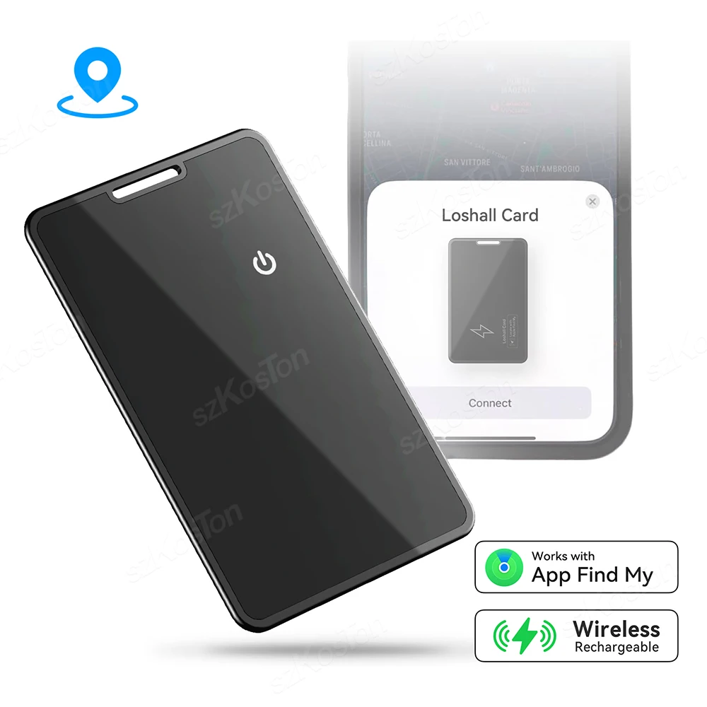 Smart Wallet Track Card Locator Wireless Charging Wallet Phone GPS Finder Work with Apple Find My App Bluetooth Tracker