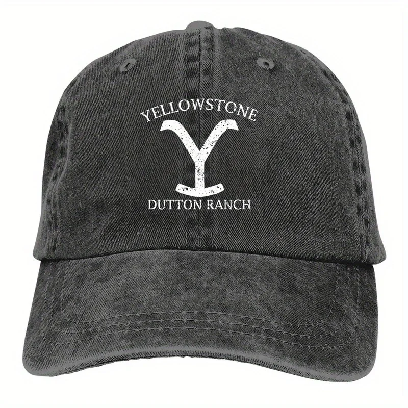 Men'S Washed Baseball Cap Featuring a Trucker Snapback Design, Perfect for Dads, with a Yellowstone National Park Theme, Ideal f