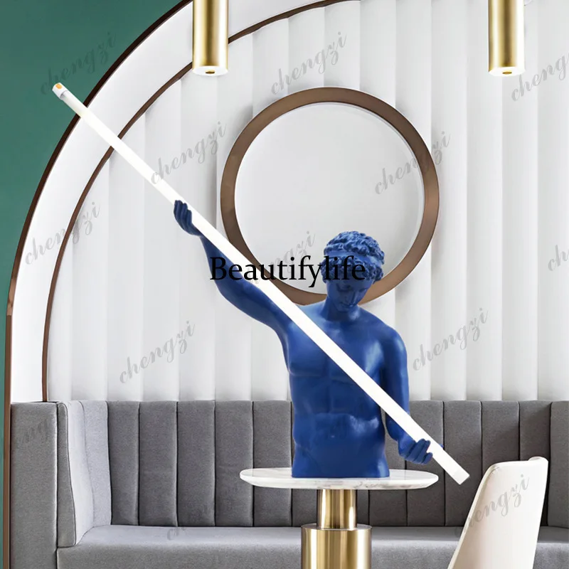 A74 custom creative humanoid art sculpture table lamp character decoration large designer ornament with lamp