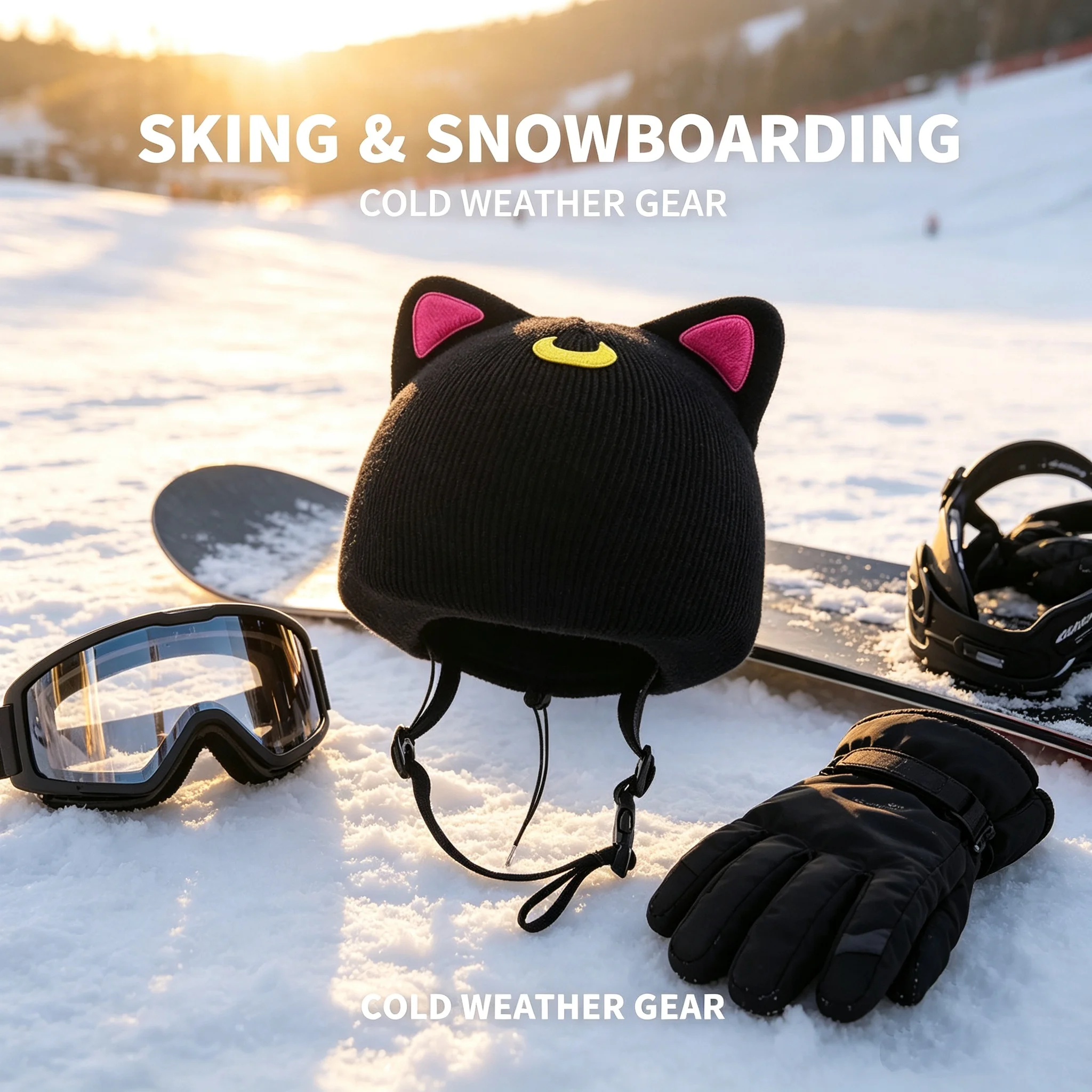 Cute Knitted Washable Ski Helmet Cover for Men Women, Snowboard Helmet Decor Accessories Outdoor Sports