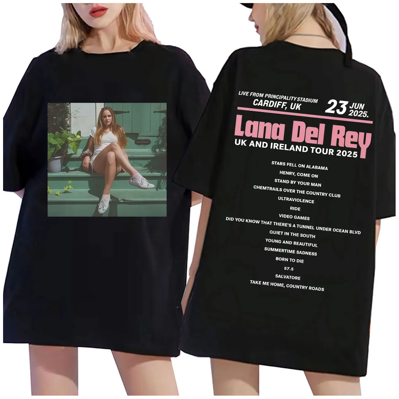 

Singer Lana Del Rey Graphic T Shirts UK and Ireland Tour 2025 Merch T-shirt Men Women Clothing Fashion Y2k Aesthetic T-shirts