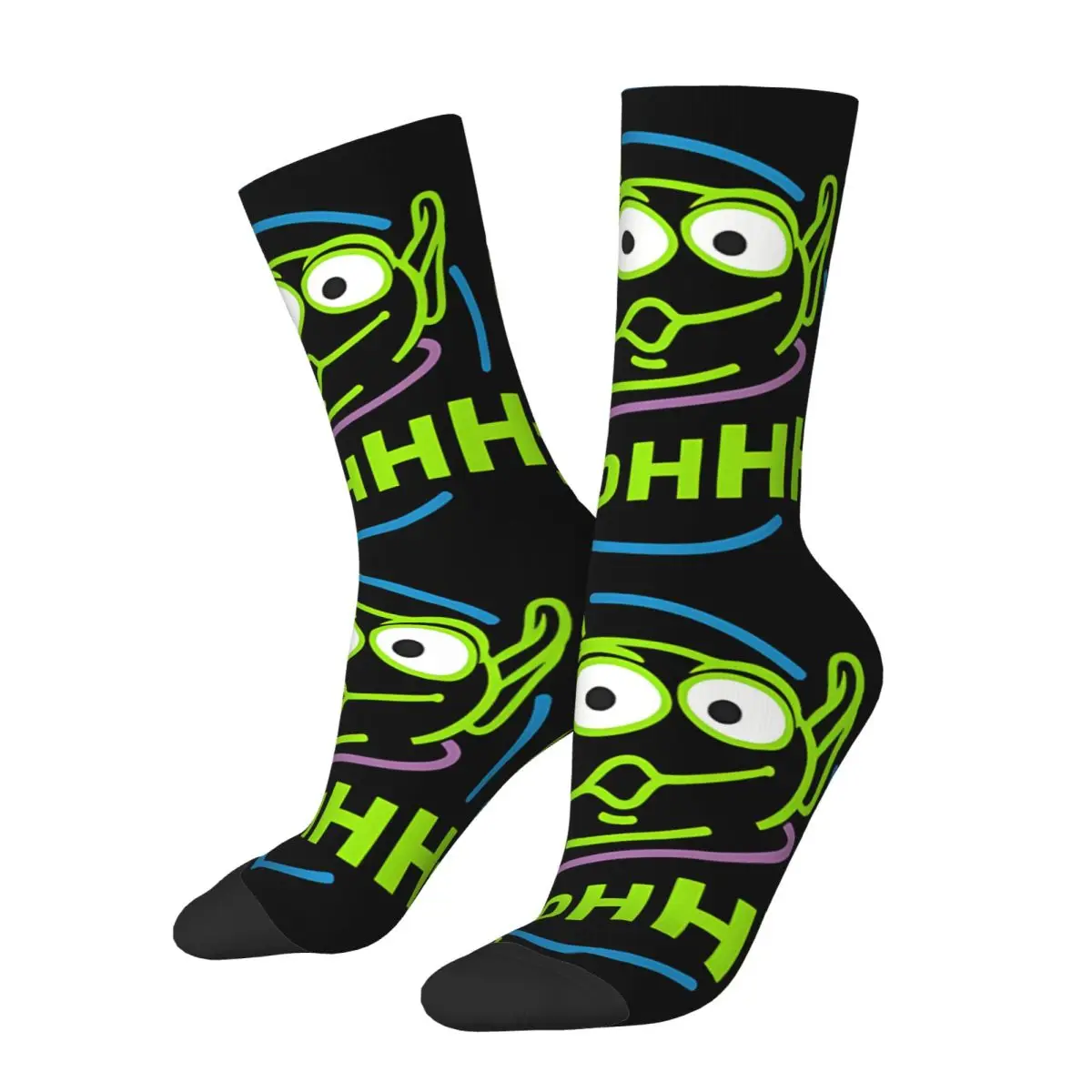 Funny Crazy compression Oooohhhhhh_ Alien Sock for Men Hip Hop Harajuku Toy Story Happy Quality Pattern Printed Boys Crew Sock