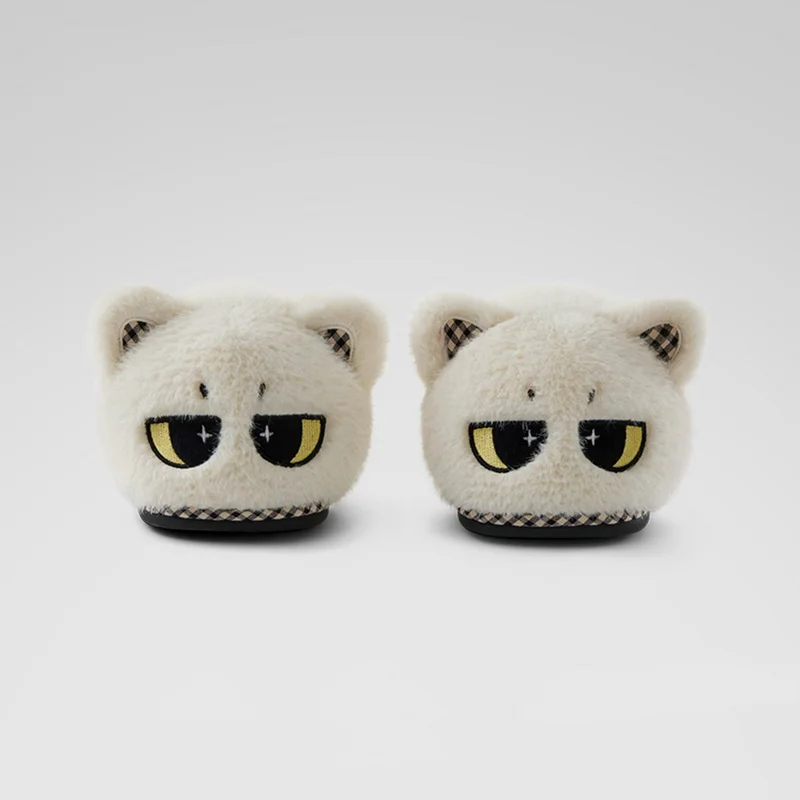 Kawaii Sternenaugen-Katzen-Hausschuhe, Plüsch-Hausschuhe für Damen, Winter-Hausschuhe, Plüsch-Hausschuhe für Damen, Tier-Hausschuhe, Indoor-Mules, Schlafzimmer-Slides, Schuhe – Detail 14