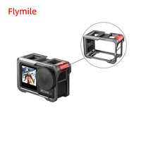 Flymile Camera Cage For DJI Osmo Action 5 Pro 4 3, Action Camera Protective Case Metal Frame With Cold Shoe,Expandable Adapter
