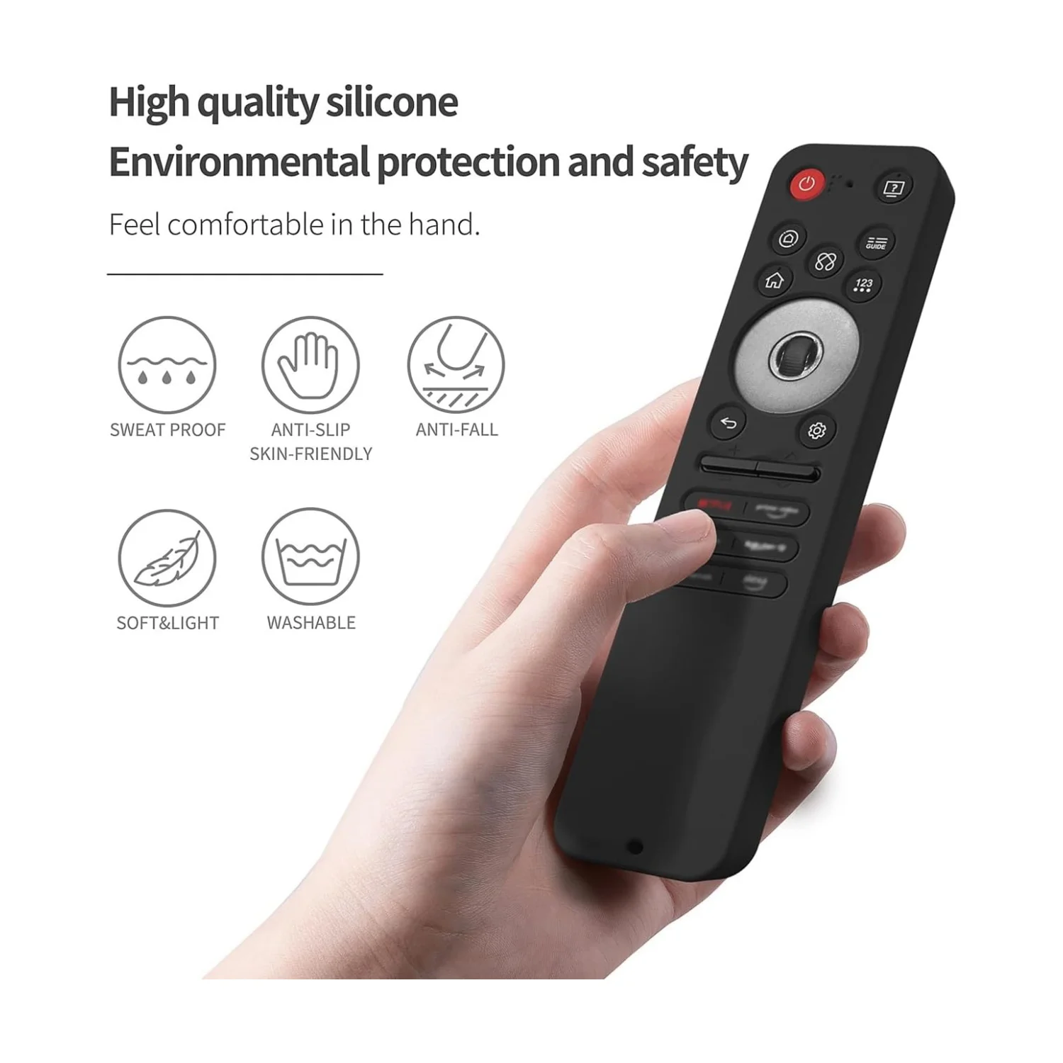 Case Cover for LG MR25GA Remote Protector Sleeve Compatible with 2025 LG OLED Smart TV C5 B5 G5 M5 Series Remote - Black