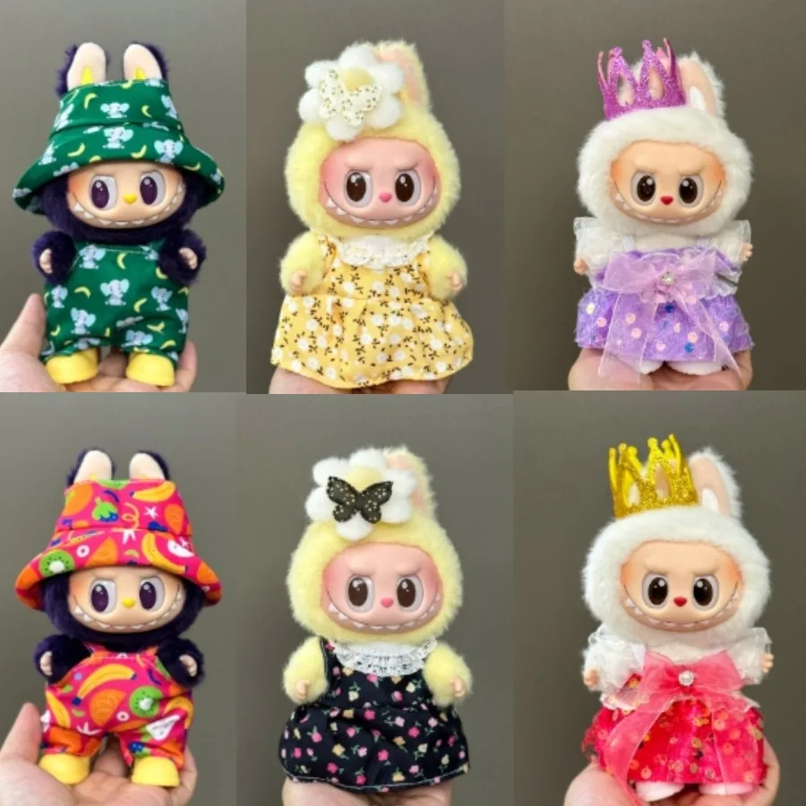 Para vestido de muñeca V1V2 Labu de 17cm, conjunto de falda y pantalones de nueva flor, ropa de repuesto para muñeca