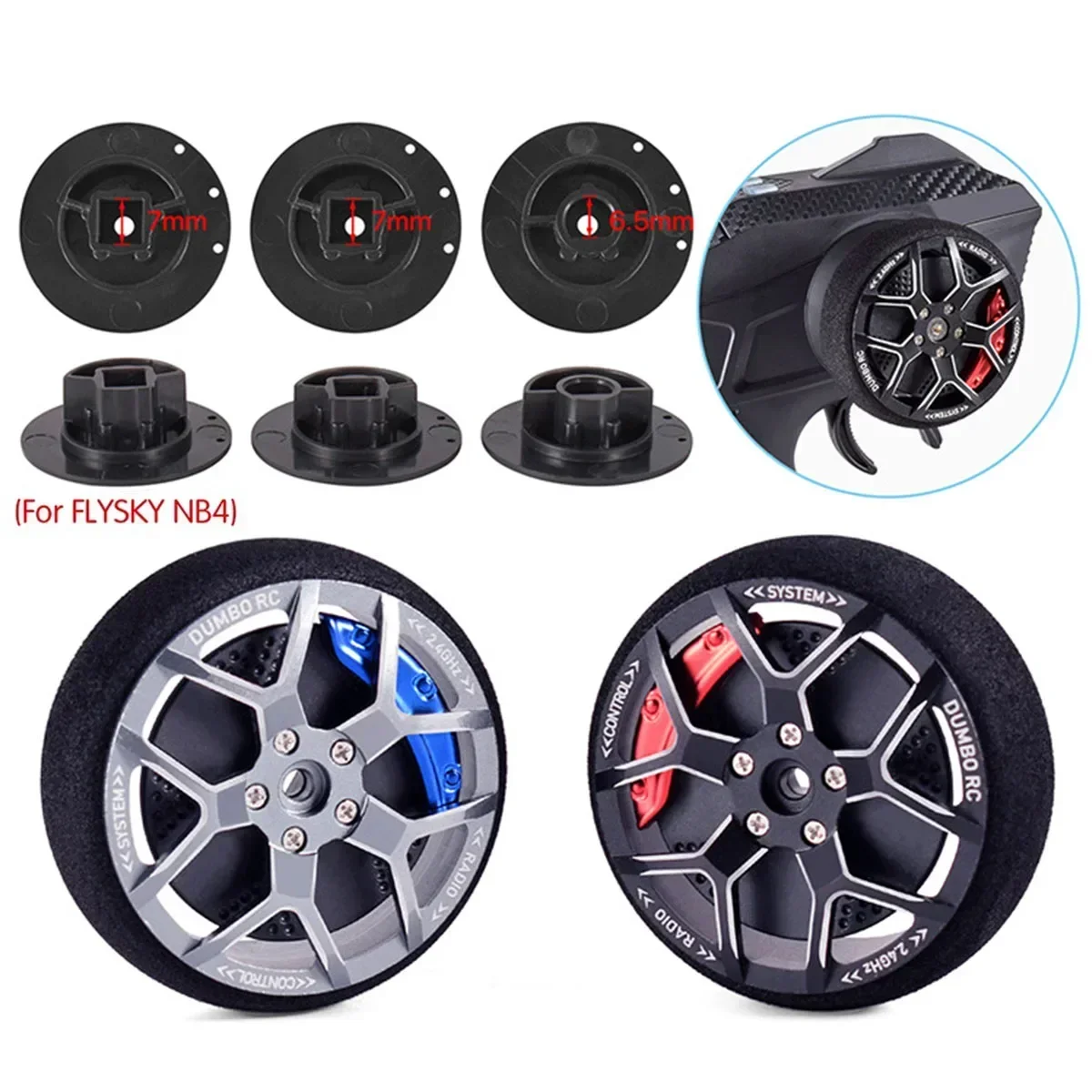 DUMBORC Remote Control Metal Handwheel Transmitter LED Light Set 3-in-1 Receiver PPM Simulation Light Controller For RC Car Part