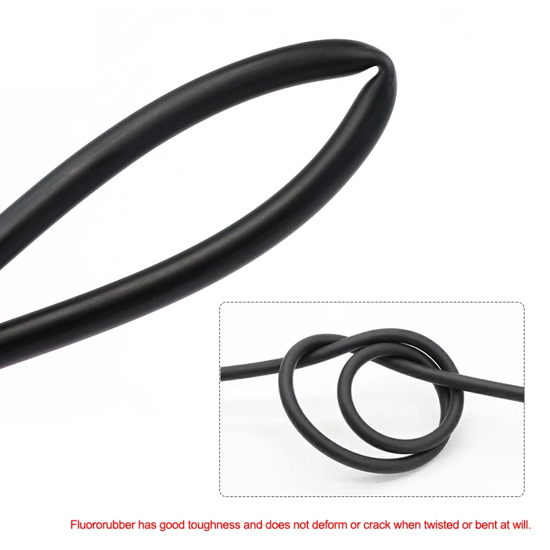Fluorine Rubber Hose Diameter 2 3 4 5 6 7 8 10 12 16 18 19 25mm FKM Viton Tube Acid-base Heat Oil Resistant Fluororubber Tubing