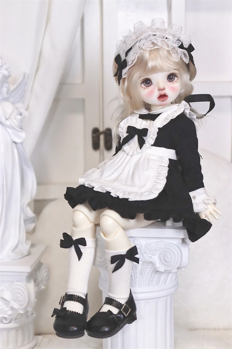 [Love Maid] 5-piece Set Short Skirt BJD Doll Dress Clothes Girls Cute 1/4 1/6 Multi-color Black Blue Pink Gifts Doll Accessories