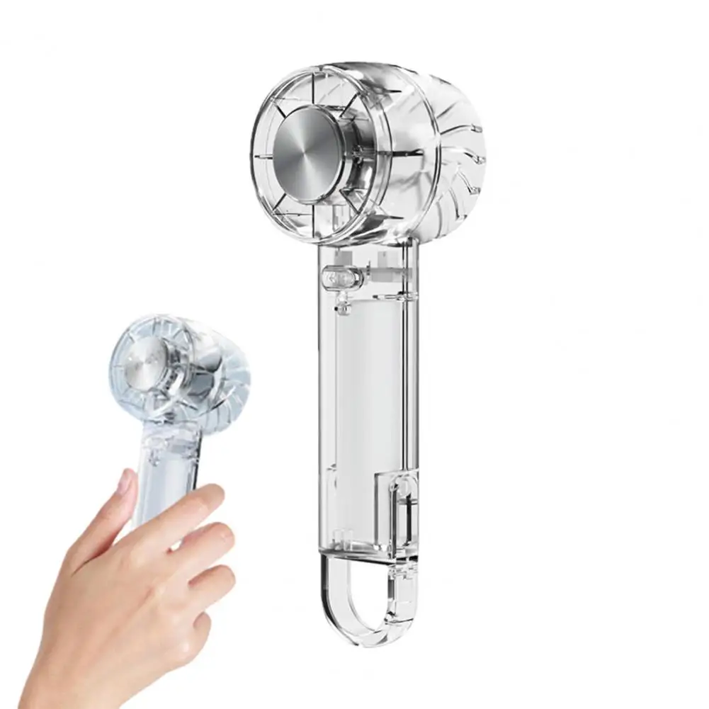 Ventilador de mão transparente portátil usb recarregável ventilador portátil com 3 velocidades para o verão design transparente mini pessoal para viagens