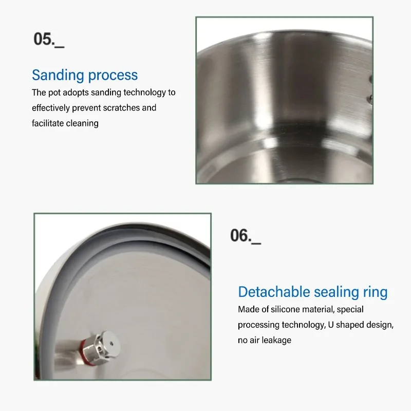 Mini Pressure Cooker Fast Cooking Intelligent  Frosted Knob 2L Stainless Steel Pressure Cooker for Induction