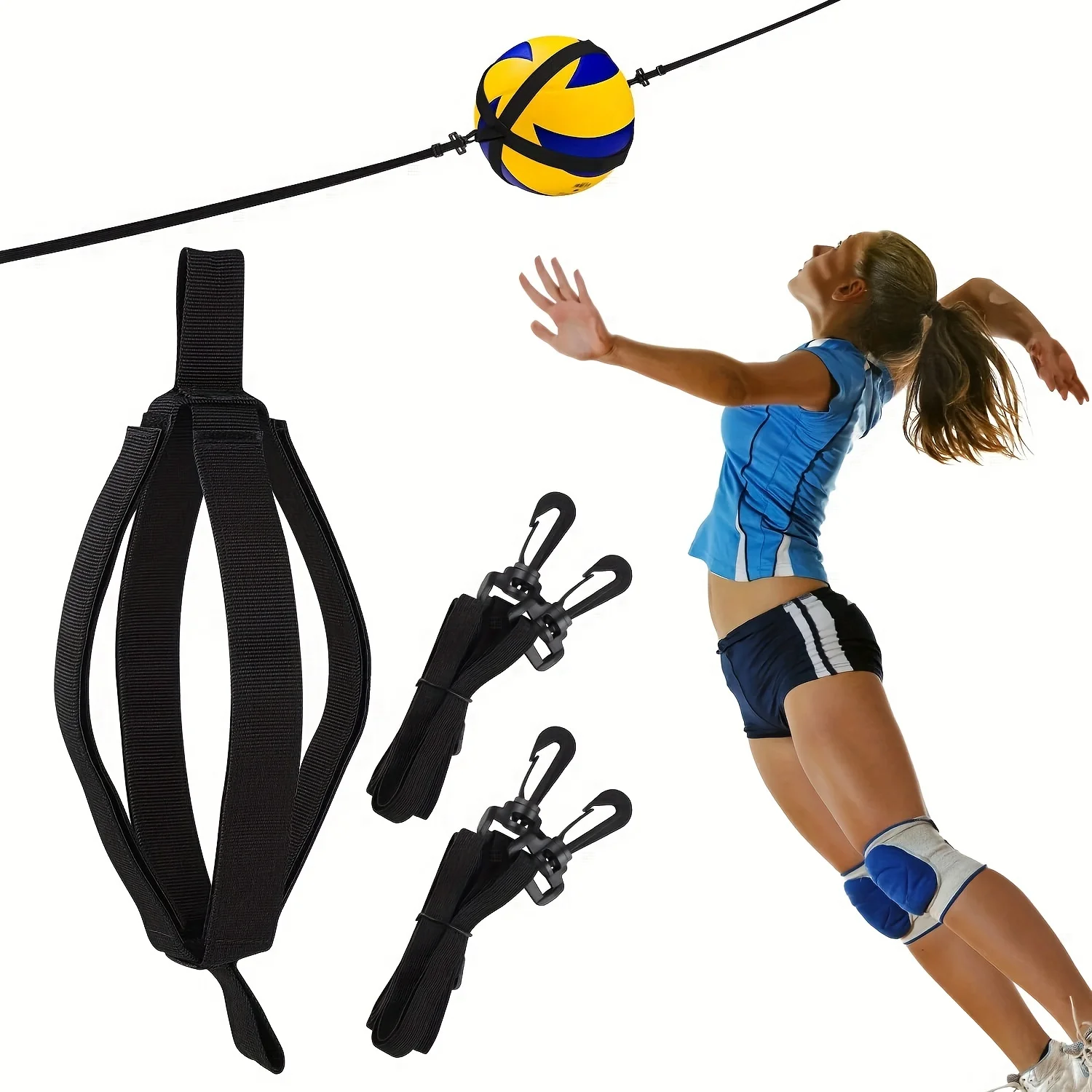 Adjustable Volleyball Spike Trainer for Improved Serving, Jumping, and Spiking Power