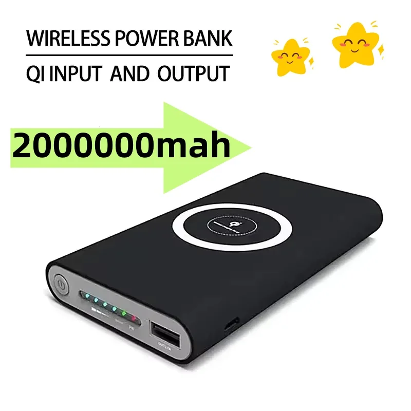 

Power Bank 200000mAh Wireless Two-way Fast Charging Powerbank Portable Charger Type-c External Battery for IPhone Samsung Huawei