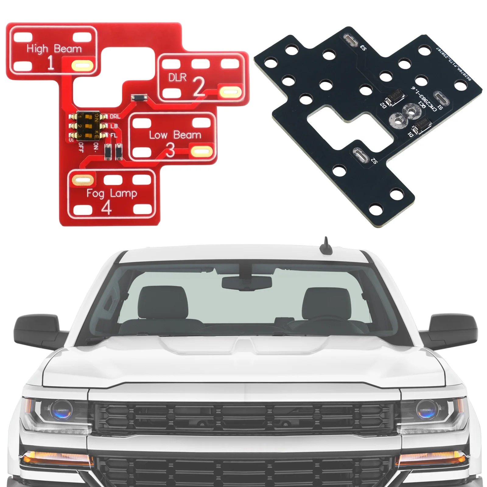 

Плата управления противотуманными фарами и ДХО (дневными ходовыми огнями) с функцией поддержания включения при включении дальнего света для Chevrolet Sierra 1500/2500/3500 Classic 2003-2007