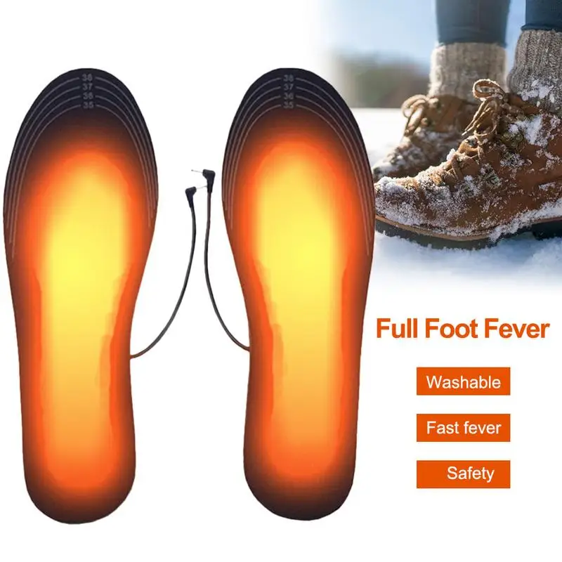 Heated Shoe Inserts Rechargeable Electric USB Heated Insole Thermal Insoles Foot Warmer For Outdoor Hunting Fishing Hiking