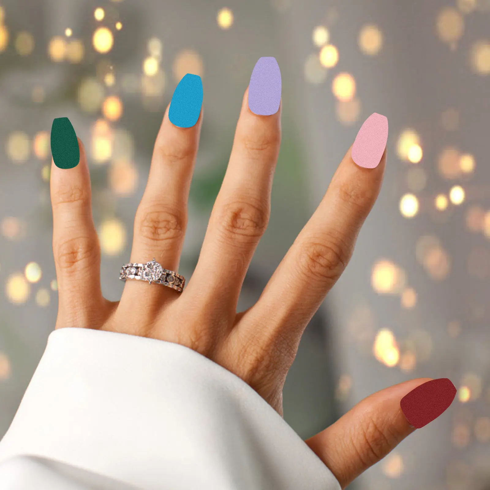 

16 листов наклеек для ногтей с полным покрытием для женщин, блестящие декоративные полоски-стикеры для ногтей