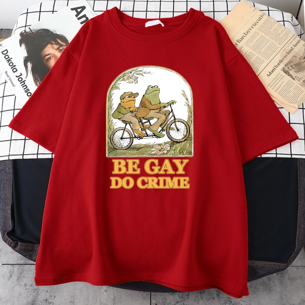 Be Gay Do Crime Fashion Print Men T Shirts Fashionable Crewneck Tshirts Simplicity Loose T-shirt Cool Breathable Man Top