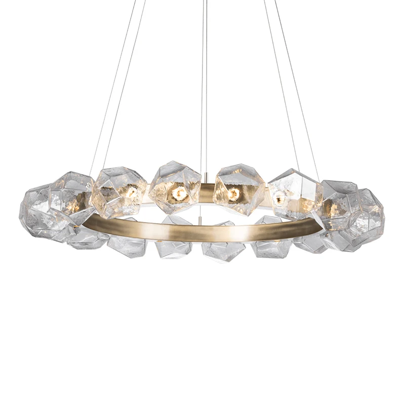 

Postmodern minimalist master bedroom chandelier glass round art special-shaped lamp