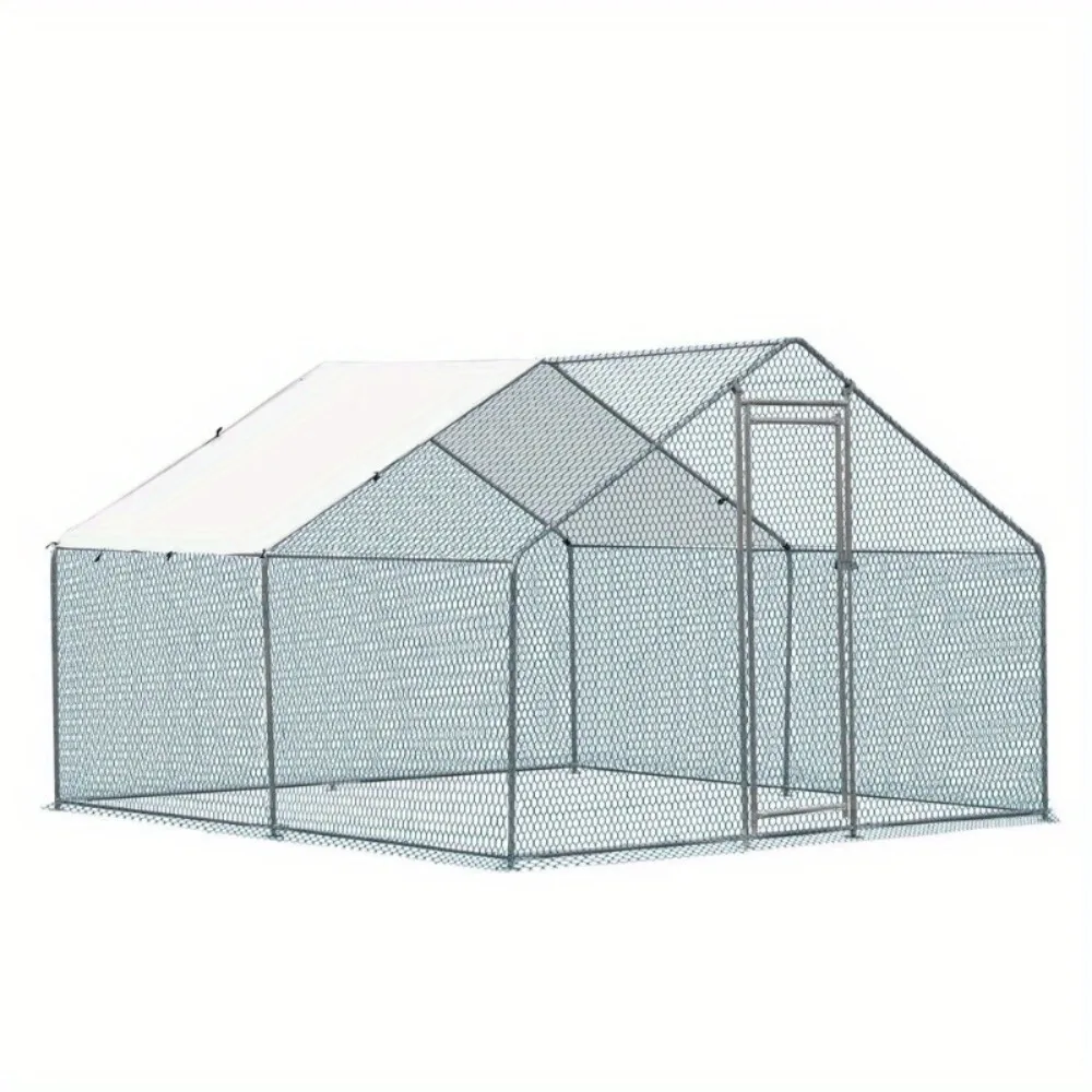 

10 x 10FT Metal Walk In Chicken Coop Run Cage Rabbit Hutch Hen House