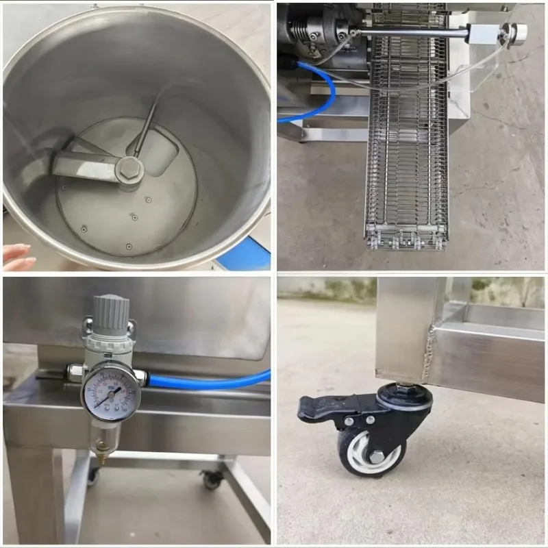 Customized Commercial hamburger patty machine can produce 2100 patties per hour, with adjustable thickness (6-16 mm)