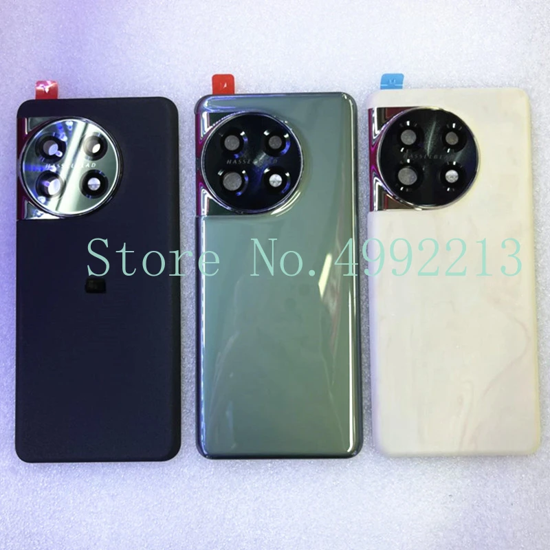 New  For Oneplus 11 Back Glass Battery Cover 1+11 Rear Battery Door Housing Case With Camera Frame Repair Replace