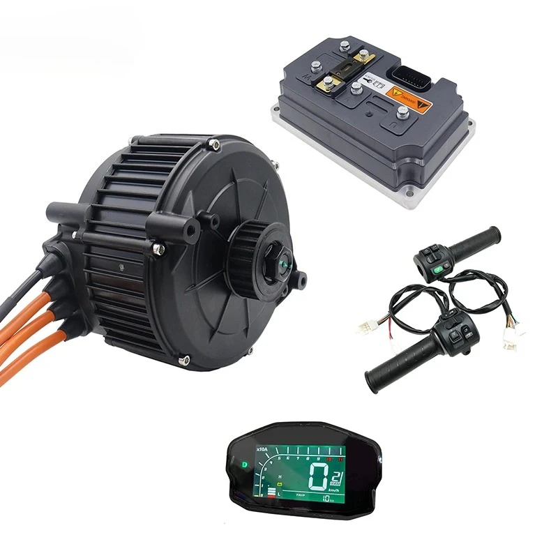 QS165 V2 35H 5000W Peak 10KW 6500RPM Mid-Drive Motor with EM260s Controller and DKD Display T08 Throttle Kits