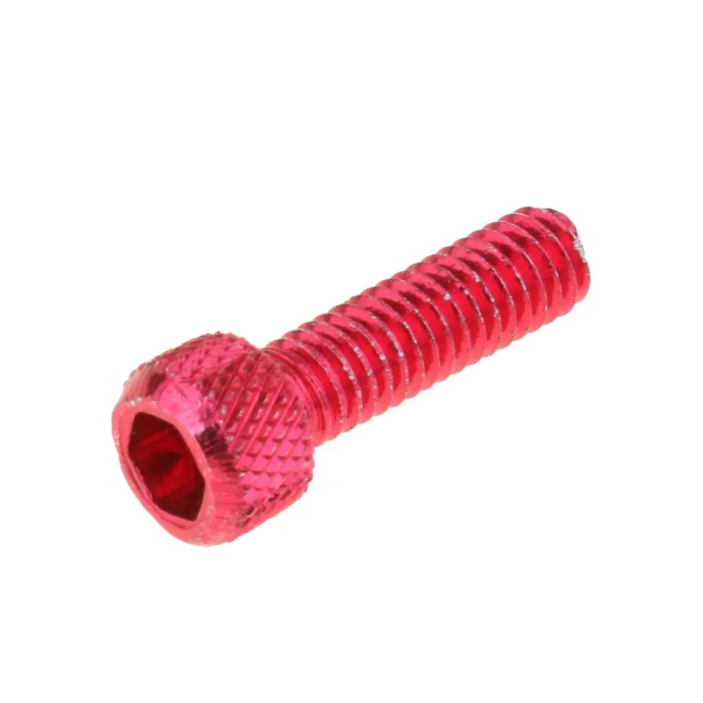 Metal M8 Socket Cap Screw Hex Head Titanium Ti Bolt Red for Motorcycle and Bicycle Repair