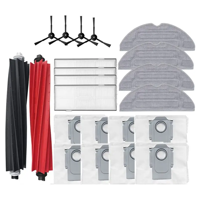 

【Популярные товары 2026】Двойные основные роликовые щетки для пылесосов Xiaomi Roborock S8, S8 PLUS, S8+, S8 Pro, HEPA-фильтр, салфетка для влажной уборки, мешок для сбора пыли