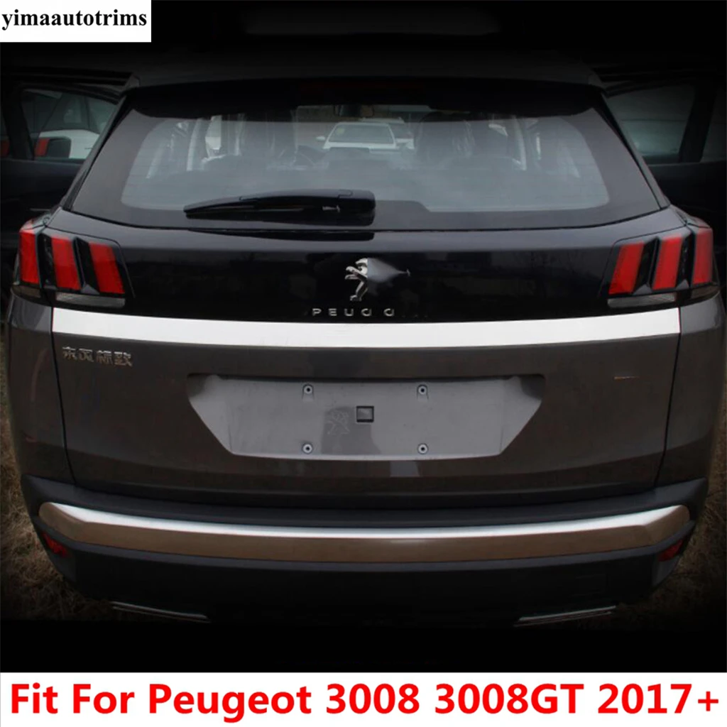 

Rear Trunk Tailgate Door Molding Garnish Strip Decor Cover Trim For Peugeot 3008 3008GT 2017 - 2023 Stainless Steel Accessories