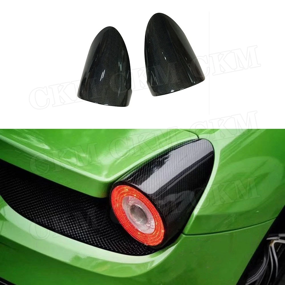 Carbon Fiber / FRP Rear Boot Light Cap Covers For Ferrari 458 2011-2014 Taillight Lamp Trim Caps Car Styling