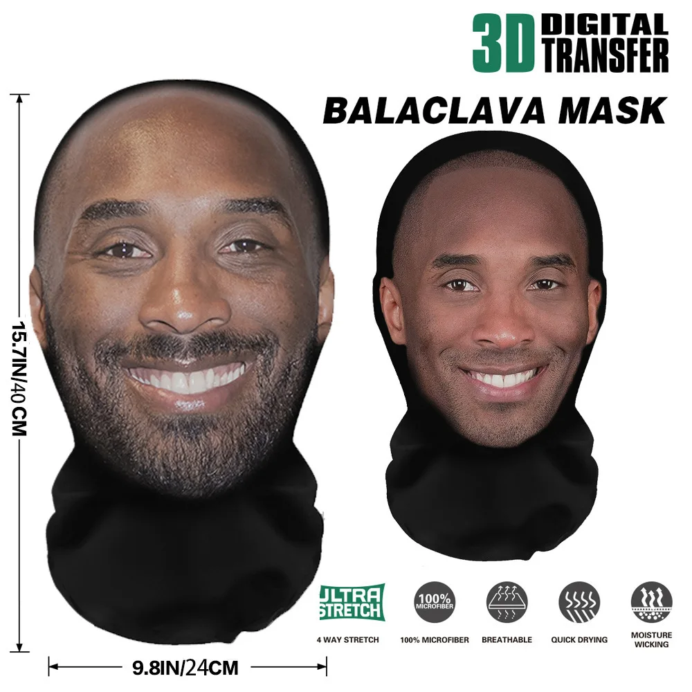 New 3D Printed Kanye Mask Elastic Mesh Full Face Mask for Men Women Cosplay Headwear Hip Hop Fashion Balaclava Hood Hat Headgear