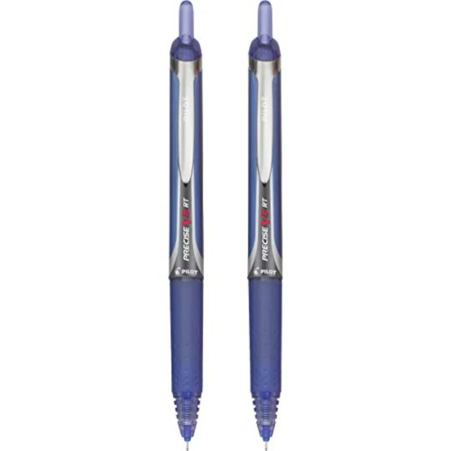 Pilot Precise V5 RT Refillable and Retractable Liquid Ink Rolling Ball Pens, Extra Fine Point 0.5mm Blue Ink, 4-Pack (26051) view 3