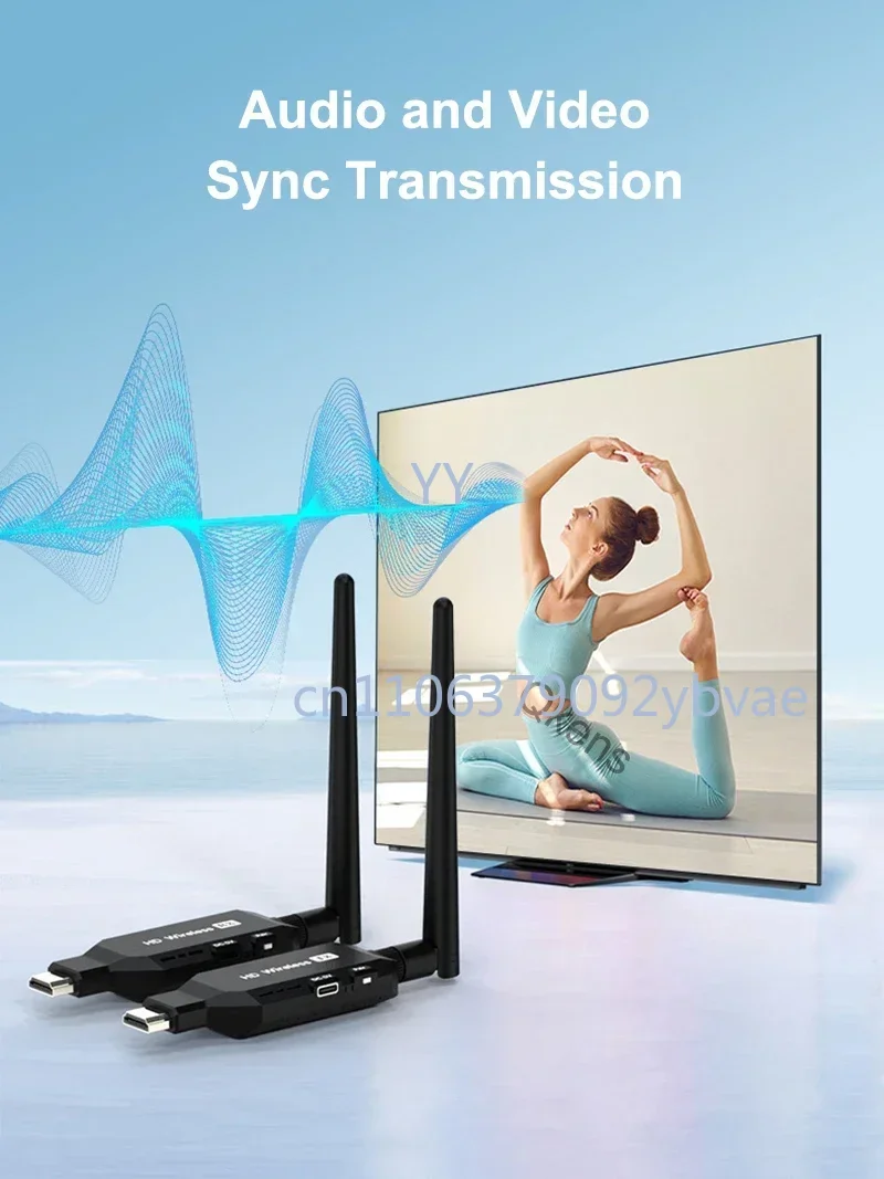 Wireless Wifi HDMI Extender Audio Video Transmitter Receiver Display Adapter 1 Send and 2 Receive 1TX 2RX for Laptop PC To 2 TV